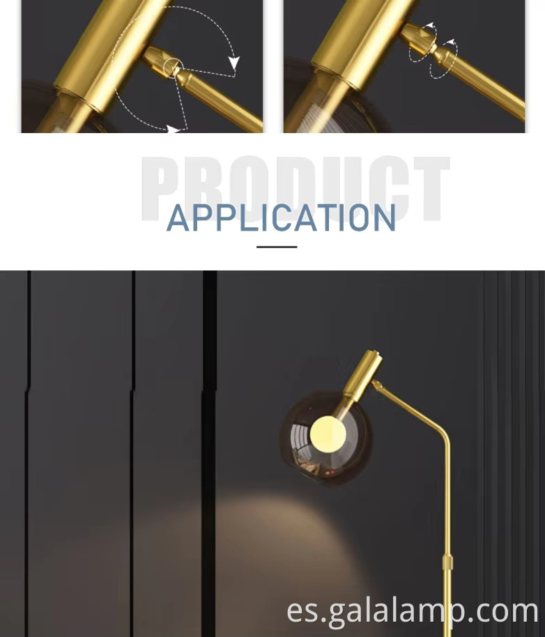 Lámpara-de-pie-de-cristal-dorado-de-diseño-con-mesa-lateral designer-gold-glass-floor-lamp-with-side-table-top